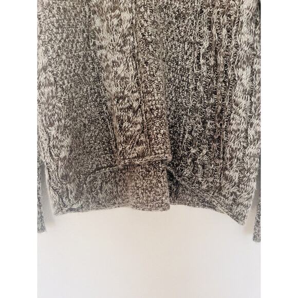 VERA WANG Gray Chunky Sweater Sz XL Cable Knit Long Sleeve Hi-Low Mixed Pattern - Picture 4 of 8